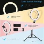 ⁦رينج لايت ring light m33 مع الحاملإضاءة احترافية مع رينج لايت M33 المخصص لتصوير الفيديوهات والبث المباشر، مزود بترايبود قابل للتعديل وحامل موبايل ثابت، مع أوضاع إضاءة متعددة وتعتيم تدريجي يمنحك تحكم كامل في الألوان والسطوع. مثالي لصناع المحتوى على تيك توك، فيسبوك، ويوتيوب، وكذلك لجلسات المكياج والتصوير المنزلي. .⁩ - الصورة ⁦7⁩