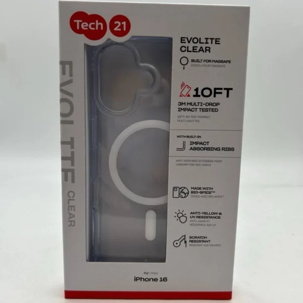 جراب هاتف Evo Check لهاتف iPhone 16 - مضاد للميكروبات من Tech 21 .