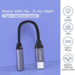 ⁦محول سماعات رأس وكابل صوت من نوع Yesido YAU19 USB-C إلى 3.5 ملم - أسود .⁩ - الصورة ⁦5⁩