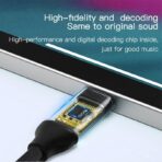 ⁦محول سماعات رأس وكابل صوت من نوع Yesido YAU19 USB-C إلى 3.5 ملم - أسود .⁩ - الصورة ⁦6⁩