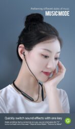 ⁦سماعة رأس طوق رقبة لاسلكية من Rsilou 3013-001  بلوتوث 5.3 من رسيلو، وقت تشغيل 40 ساعة، مقاومة للعرق IPX4، وضع مزدوج للالعاب بدون تأخير، وظيفة مفتاح، ضبط احترافي، سماعات اذن مغناطيسية .⁩ - الصورة ⁦8⁩