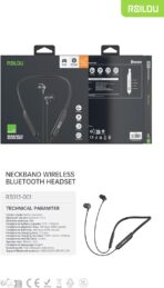 ⁦سماعة رأس طوق رقبة لاسلكية من Rsilou 3013-001  بلوتوث 5.3 من رسيلو، وقت تشغيل 40 ساعة، مقاومة للعرق IPX4، وضع مزدوج للالعاب بدون تأخير، وظيفة مفتاح، ضبط احترافي، سماعات اذن مغناطيسية .⁩ - الصورة ⁦2⁩
