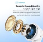 ⁦سماعات أذن لاسلكية UGREEN WS201 HiTune H5 True باللون الأبيض .⁩ - الصورة ⁦7⁩