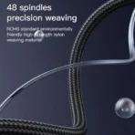 ⁦كابل بيانات وشحن من نوع Yesido CA130L بقوة 12 واط و2.4 أمبير من نوع USB إلى 8 دبابيس، طوله: 2 متر - أسود .⁩ - الصورة ⁦4⁩