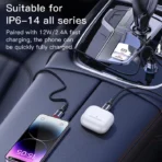 ⁦كابل بيانات وشحن من نوع Yesido CA130L بقوة 12 واط و2.4 أمبير من نوع USB إلى 8 دبابيس، طوله: 2 متر - أسود .⁩ - الصورة ⁦5⁩