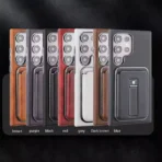 ⁦جراب هاتف من الجلد الصناعي عالي الجودة لهاتف Samsung Galaxy S24 Ultra مع حامل بطاقات مغناطيسي .⁩ - الصورة ⁦3⁩