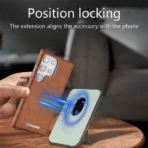 ⁦جراب هاتف من الجلد الصناعي عالي الجودة لهاتف Samsung Galaxy S24 Ultra مع حامل بطاقات مغناطيسي .⁩ - الصورة ⁦4⁩