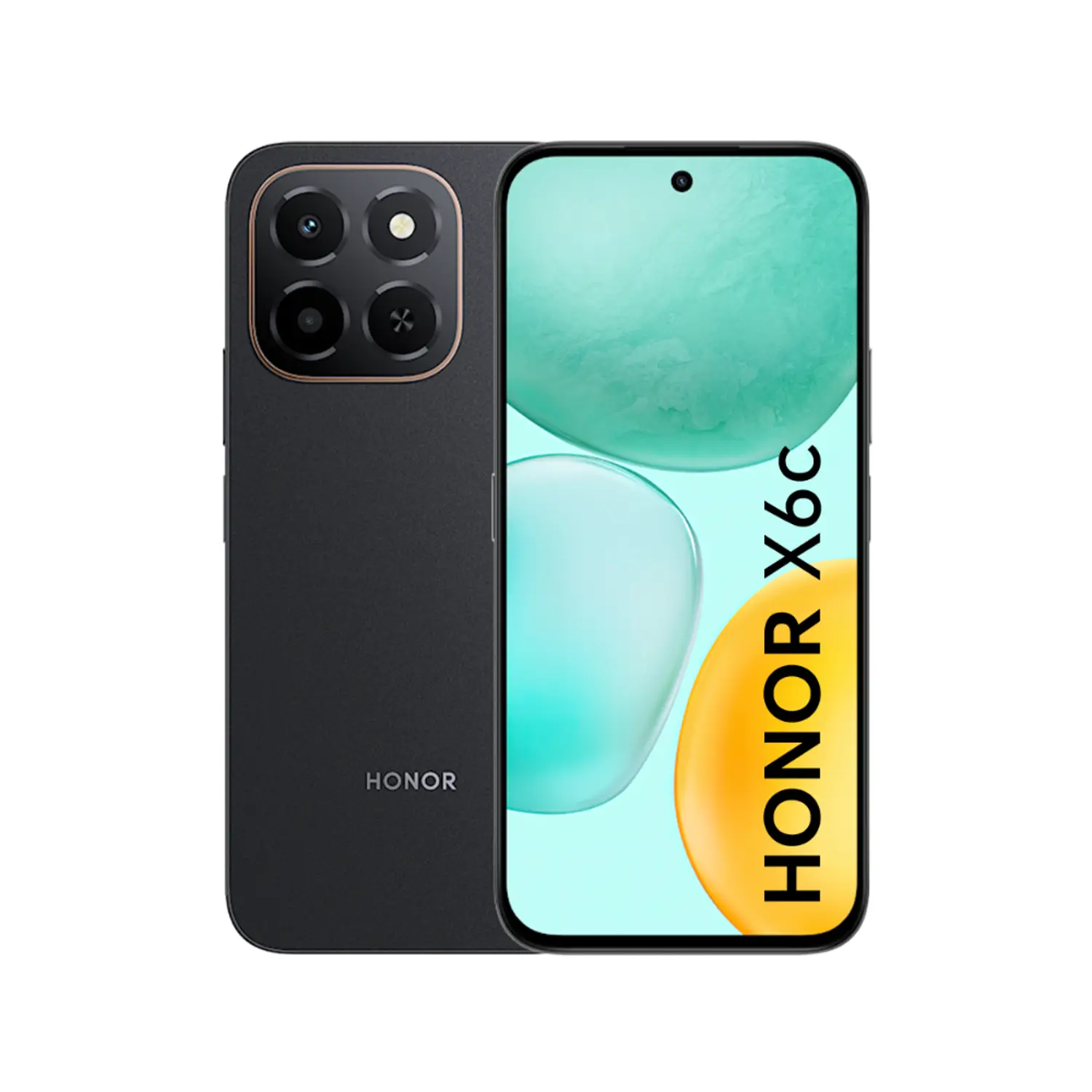 S500933324_1 هاتف Honor X6c بسعة 128 جيجابايت وذاكرة وصول عشوائي 6 جيجابايت، يدعم شبكات الجيل الرابع LTE، شريحتين SIM - أسود منتصف الليل . - الصورة 1