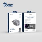 شاحن Logix بقوة 20 واط بتقنية IQ GaN مع كابل Lightning من النوع C بطول 120 سم (LG-HC02) .