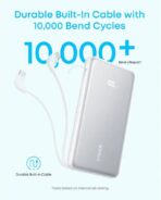 ⁦باور بانك أنكر زولو، سعة 20000 مللي أمبير، قدرة قصوى 22.5 واط، شاحن محمول، منفذ USB-C للشحن السريع، نحيف للسفر.⁩ - الصورة ⁦5⁩