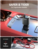 ⁦شاحن سيارة قابل للسحب JR-CCL05 من جوي روم، تصميم 4 في 1 فائق الصغر – يحتوي على منفذين USB ومنفذ نوع سي، مع شحن سريع وتصميم موفر للمساحة، متوافق مع أجهزة الموبايل والتابلت الذكية .⁩ - الصورة ⁦9⁩