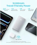 ⁦باور بانك أنكر زولو، سعة 20000 مللي أمبير، قدرة قصوى 22.5 واط، شاحن محمول، منفذ USB-C للشحن السريع، نحيف للسفر.⁩ - الصورة ⁦4⁩