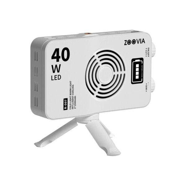 ZOOVIA R-007 مصباح فيديو LED بقوة 40 واط  للهواتف المحمولة والكاميرات والبث المباشر بمبرد للهاتف .