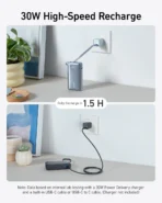 ⁦أنكر نانو باور بانك بقوة 30 وات USB-C بيلد أن UN (excluded CN, Europe) - A1259H31 - أزرق .⁩ - الصورة ⁦3⁩