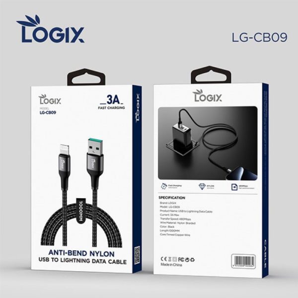 كابل لوجيكس تايب سي USB شحن سريع 3 أمبير موديل CB09 .