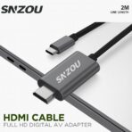 ⁦سينزو SN-52 كابل اتصال عالي الدقة تايب-سي إلى HDMI بطول 2 متر - رمادي⁩ - الصورة ⁦6⁩