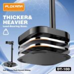 ⁦حامل هاتف وتابلت مكتبي رافع DT-100 - قابل للتعديل (22-41 سم)، دوران 360°، قاعدة معدنية ثابتة للمكالمات والتصوير والمشاهدة - اسود .⁩ - الصورة ⁦2⁩