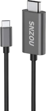 ⁦سينزو SN-52 كابل اتصال عالي الدقة تايب-سي إلى HDMI بطول 2 متر - رمادي⁩ - الصورة ⁦8⁩