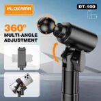 ⁦حامل هاتف وتابلت مكتبي رافع DT-100 - قابل للتعديل (22-41 سم)، دوران 360°، قاعدة معدنية ثابتة للمكالمات والتصوير والمشاهدة - اسود .⁩ - الصورة ⁦3⁩
