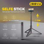 ⁦ZZOOVIA TH-005 عصا سيلفي فاخرة بطول 1.75 متر قابلة للطي تلقائيًا وحامل ثلاثي القوائم شديد التحمل للاستوديو .⁩ - الصورة ⁦2⁩