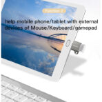 ⁦محول GS08 صغير الحجم مصنوع من سبائك الألومنيوم، قارئ بطاقات USB من النوع C، قارئ بطاقات ذاكرة USB، محول ماوس yesido- OTG .⁩ - الصورة ⁦5⁩
